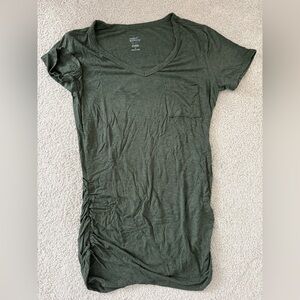 Market & Spruce Dark Green V-Neck Tee